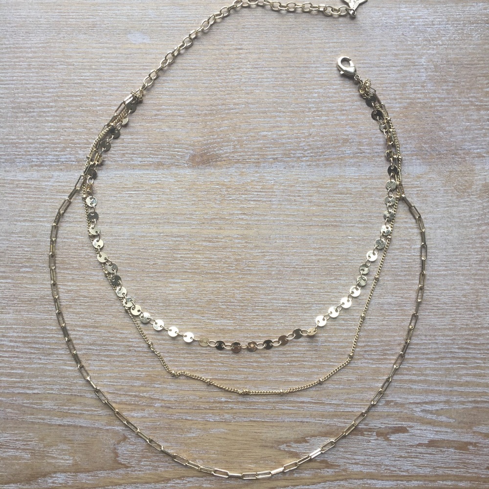Layered gold chain necklace
